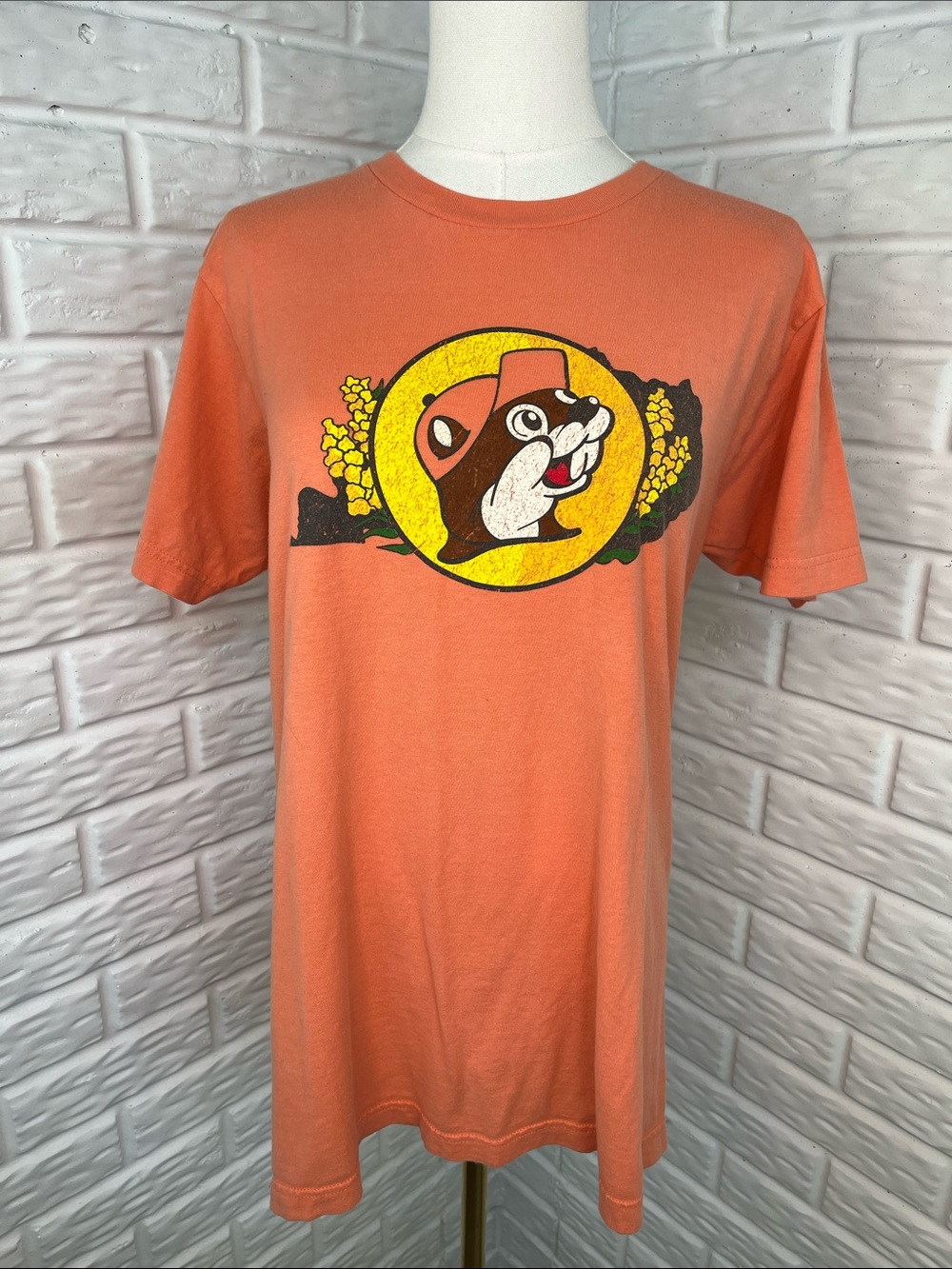 BUC-EES 100% Cotton T-SHIRT SWEET HOME KENTUCKY ORANGE 2 GRAPHICS SZ MED